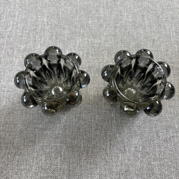 Vintage Anchor Hocking Nova Glass Candle holders tri size new old stock - Picture 3 of 5